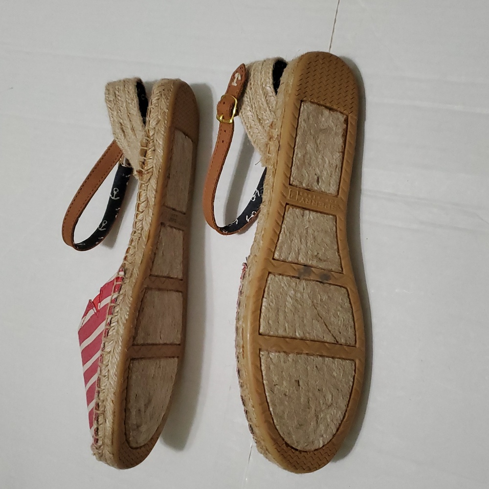 Sperry Hope Top Sider Striped Red Jute Straps Nautical Espadrille Sandals 11M - Picture 6 of 9